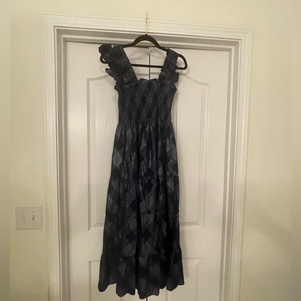 Hill House Home Navy and Silver Nap Dress - Size L